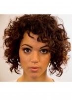 Frizzy Wonderful Curly Capless Brown Synthetic Wig 