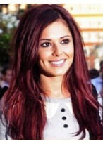 Cheryl Cole Style Plum Red Wig 