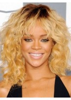 Rihanna - Ringlet Wavy &amp; Soft Fringe Wig 