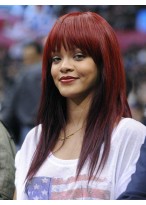 Rihanna Carefree Long Straight Remy Human Hair Wig 