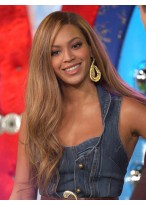 Beyonce Long Side Parting Light Brunette Hairstyle 