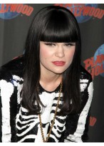 Perfect Long Straight Black Jessie J Synthetic Capless Wig for Woman