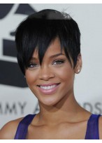Trendy Short Straight Rihanna Hairstyle Synthetic Lace Front Wig 