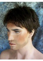 Short-length Straight Synthetic Capless Wig for Man 