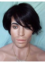 Modern Short Straight Synthetic Capless Wig for Man 