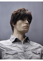 Chic Short Straight Synthetic Capless Wig for Man 