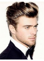 New Arrivals Short Full Lace Straight Synthetic Men Wig 