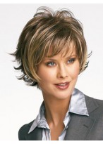 Short Sweeping Textured Layers Capless Wig 