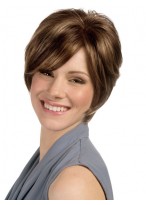 Short Tapered Layered Synthetic Lace Wig 