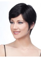 Human Hair Natural Straight Pixie Cropped Wig 