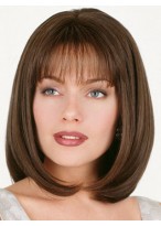 12" Human Hair Straight 3/4 Wig