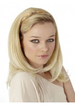 Soft Straight Medium Length 3/4 Wig