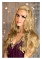 Long Blonde 3/4 wig with Soft Loose Curls 