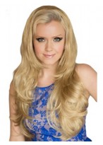 Long Wavy Blonde 3/4 Wig 