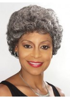 Short Curly Silver Wig 