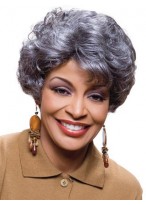 Short Curly Capless Grey Wig