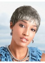 Short Synthetic Capless Grey Wig 