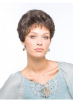 Simple Short Cut Wavy Short Grey Wig 