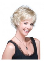 Chipped Layer Wavy Short Capless Grey Wig 