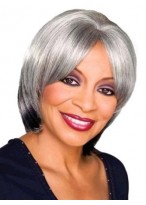 Mid-length Straight Synthetic Capless Wig 