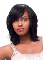 The Fresh Short Straight Brown Full Bang African American Wig