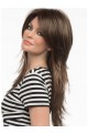Long Shaggy Hair Layers Style With Swept Bangs Monofilament Top Wig