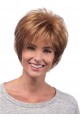 Short Hair Layered Human Hair Lace Front Wig With WispyBangs and Tapered Nape