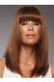 Long Straight Full Lace Wig With Forehead Full Bangs