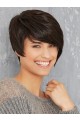 Black Short Capless Synthetic Wig With Side Bangs