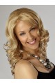 Shoulder Length Light Blonde Synthetic Wavy Lace Wig