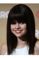 Selena Gomez's Full Bangs Straight Wig