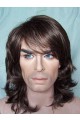 Cool Medium Wavy Synthetic Capless Wig for Man