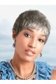 Short Synthetic Capless Grey Wig