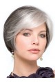 Short Synthetic Lace Front Grey Wig