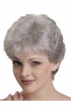 Short Synthetic Capless Straight Grey Wig