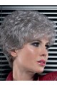 8"  Classic Synthetic Lace Front Curly Grey Wig