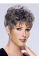 Short Curly Synthetic Capless Grey Wig